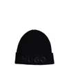 Hugo Boss Boss Nebbiolino Rib Hat Blue Cotton Man In Black