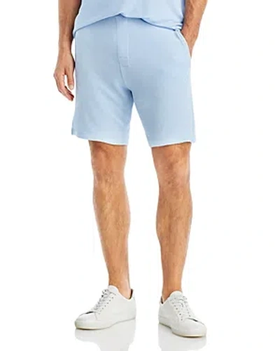 Hugo Boss Cotton-terry Regular-fit Shorts With Logo Badge In Blue