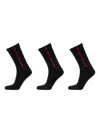 Hugo Boss Rib-tape Socks (pack Of Three) In Black