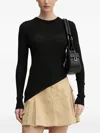 Hugo Boss Ribbed Asymmetric Sweater In Black