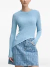 Hugo Boss Ribbed Asymmetric Sweater In Blue