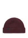 Hugo Boss Ribbed Beanie Hat In Brown