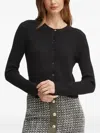 Hugo Boss Ribbed Buttoned Cardigan In Black