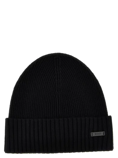 Hugo Boss Ribbed Cap In Black