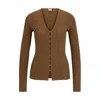 Hugo Boss Ribbed Cardigan In Stretch Fabric With Hook Closures In Multi