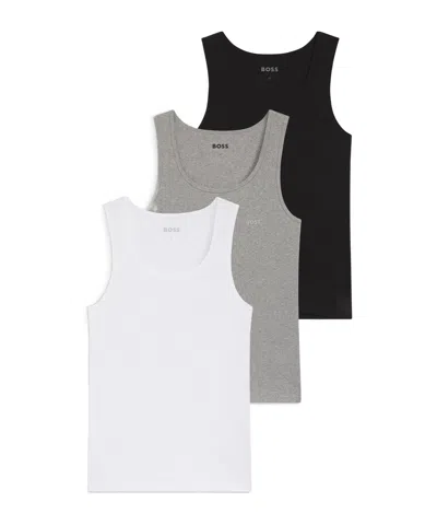 Hugo Boss Ribbed Classic Tank Vest In White