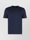 Hugo Boss Ribbed Collar Crew Neck T-shirt With Side Slits In Blue