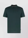 Hugo Boss Ribbed Collar Polo Shirt With Side Slits In Green