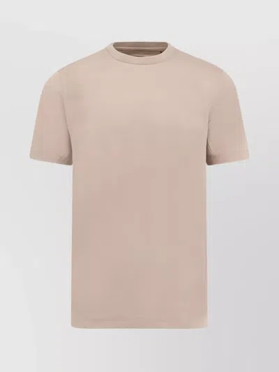 Hugo Boss Ribbed Crew-neck Cotton T-shirt In Neutral