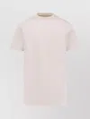 Hugo Boss Ribbed Crew-neck Cotton T-shirt With Side Slits In Neutral