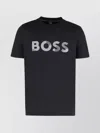 Hugo Boss Ribbed Crew-neck Short Sleeve T-shirt In Black