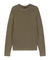 Hugo Boss Regular-fit Sweater With Corduroy Rib In Brown