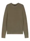 Hugo Boss Regular-fit Sweater With Corduroy Rib In Green