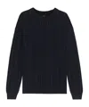 Hugo Boss Ribbed Crew-neck Sweater In Green