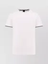 Hugo Boss Ribbed Crew-neck T-shirt Contrast Trim In Neutral