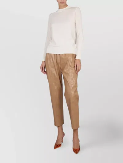 Hugo Boss Ribbed Cross-neck Cashmere Sweater In White