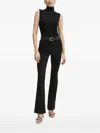 Hugo Boss Ribbed High-neck Sleeveless Top In Black