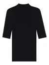 Hugo Boss Geripptes T-shirt Mit Stehkragen In Black