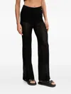 Hugo Boss Ribbed High-waisted Trousers In Black