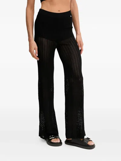 HUGO BOSS RIBBED HIGH-WAISTED TROUSERS