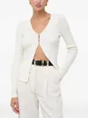 Hugo Boss Ribbed-knit Cardigan In White