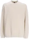 Hugo Boss Ribbed-knit Cotton Jumper In Neutrals