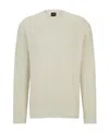 Hugo Boss Ribbed-knit Cotton Jumper In Nude