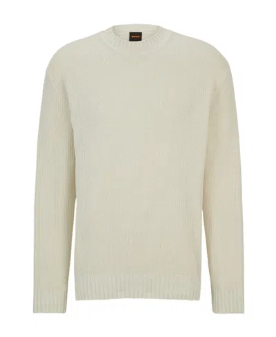 Hugo Boss Ribbed-knit Cotton Jumper In Nude