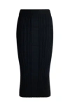 Hugo Boss Ribbed-knit Midi Skirt In Moulin Yarns In Patterned