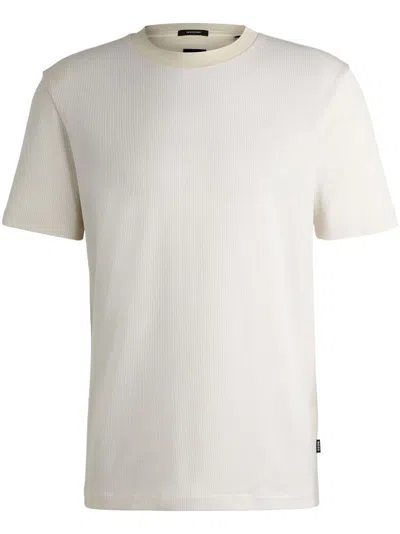 Hugo Boss Ribbed-knit T-shirt In White