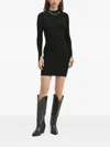 Hugo Boss Ribbed Mini Dress In Black