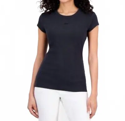 Hugo Boss Ribbed Open-back Short Sleeve Shirt In Black