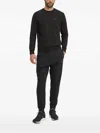 Hugo Boss Round Collar Long Sleeve Sweater In Black