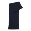 Hugo Boss Ribbed Scarf In A Cotton Blend With Logo Details In Dark Blue
