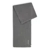 Hugo Boss Ribbed Scarf In A Cotton Blend With Logo Details In Grey