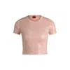 Hugo Boss Ribbed Sweater With Transparent Sequins In Slim Fit In Brown