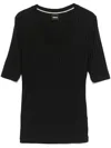 Hugo Boss Ribbed T-shirt In Schwarz