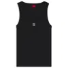 Hugo Boss Ribbed Tank Top With Embroidered Stacked Logo In Multi