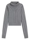 Hugo Boss Ribbed Turtleneck Sweater In Gray