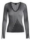 Hugo Boss Ribbed V-neck Sweater In Black