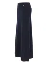 Hugo Boss Ribbed-waistband Straight Skirt In Blue