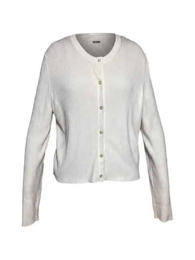 Pre-owned Hugo Boss Ribbed-knit Cardigan In Neutrals