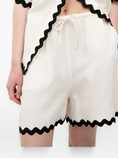Hugo Boss Ric-rac Trim Shorts In Neutral