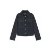 Hugo Boss Rigid-denim Jacket With Monogram Laser Print In Blue