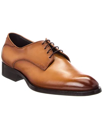 Hugo Boss Rill Leather Derby In Brown