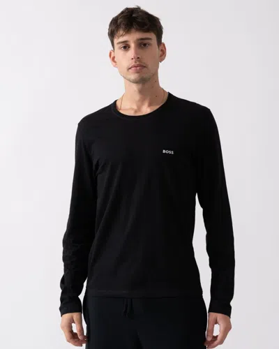 Hugo Boss Rn Classic 3-pack Mens Long Sleeve T-shirts In Black