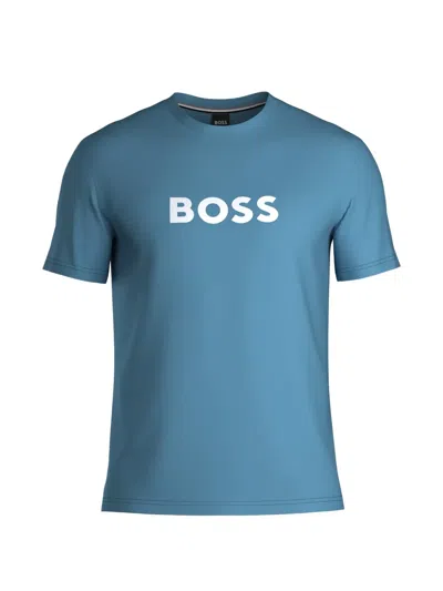 Hugo Boss Rn T-shirt Mit Logo-detail In Blue