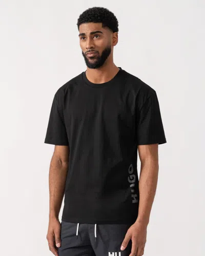 Hugo Boss Rn Relaxed Jersey T-shirt With Uv Protection In Black