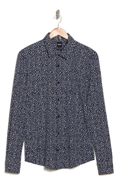 Hugo Boss Roan Button-up Shirt In Dark Blue