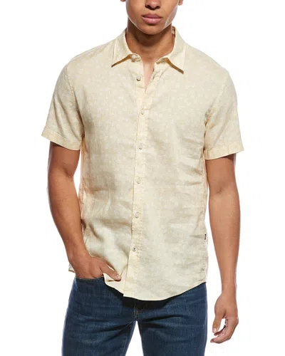 Hugo Boss Roan Kent Linen-blend Shirt In Neutral
